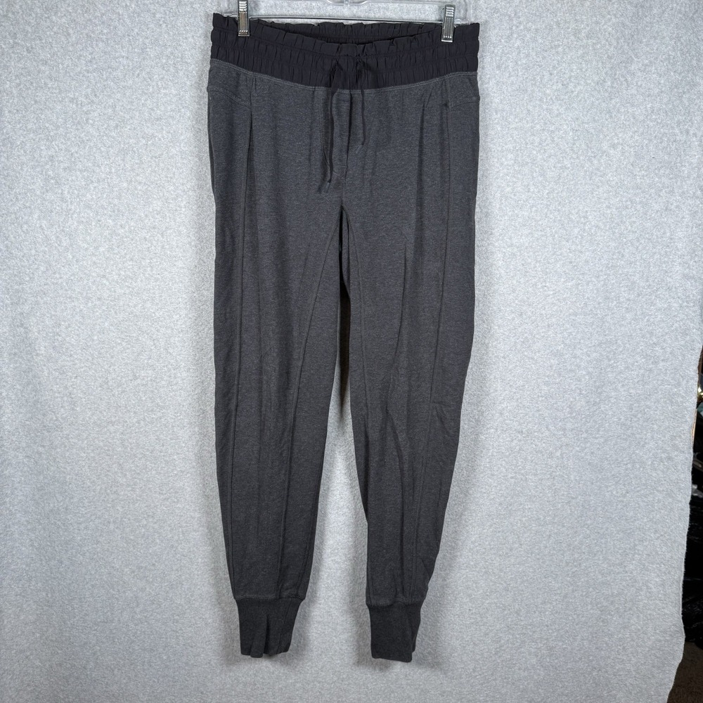 lululemon joggers womens 6 gray black athletic casual pull on pants